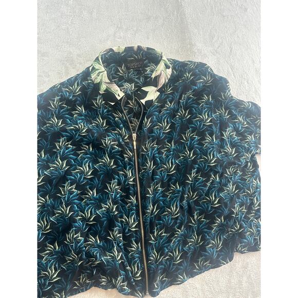 Topshop Floral Zippered Thin Jacket - Size 4 - Picture 5 of 5